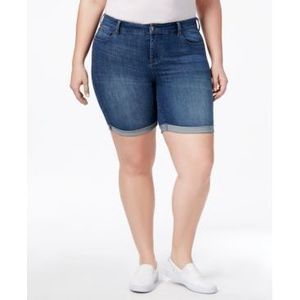 Celebrity Pink Plus Size Dark Wash Denim Bermuda Shorts